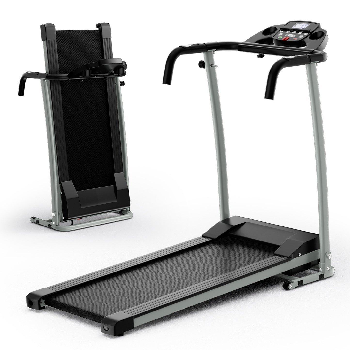 Folding Treadmill with 12 Preset Programs and LCD Display-Black Kids Crystal
