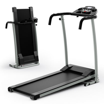 Folding Treadmill with 12 Preset Programs and LCD Display-Black