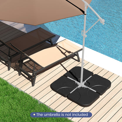 20 Inch Patio Offset Water Filled Plate Umbrella Base Sand-Black