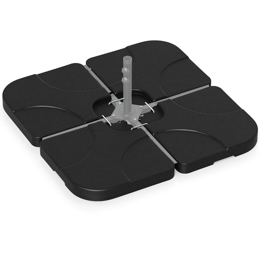20 Inch Patio Offset Water Filled Plate Umbrella Base Sand-Black Kids Crystal