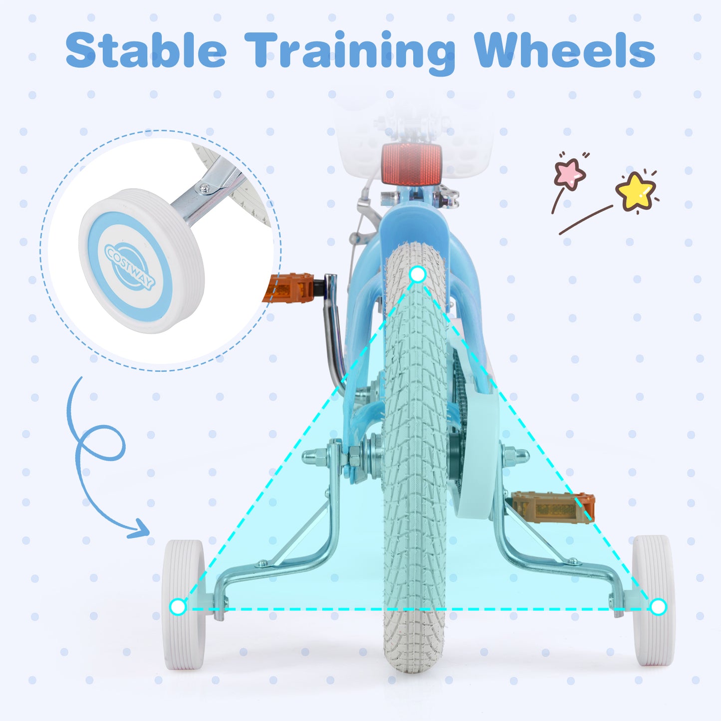 14 Inch Kids Bike with Adjustable Handlebar and Seat for 3-5 Year Old Kids Crystal