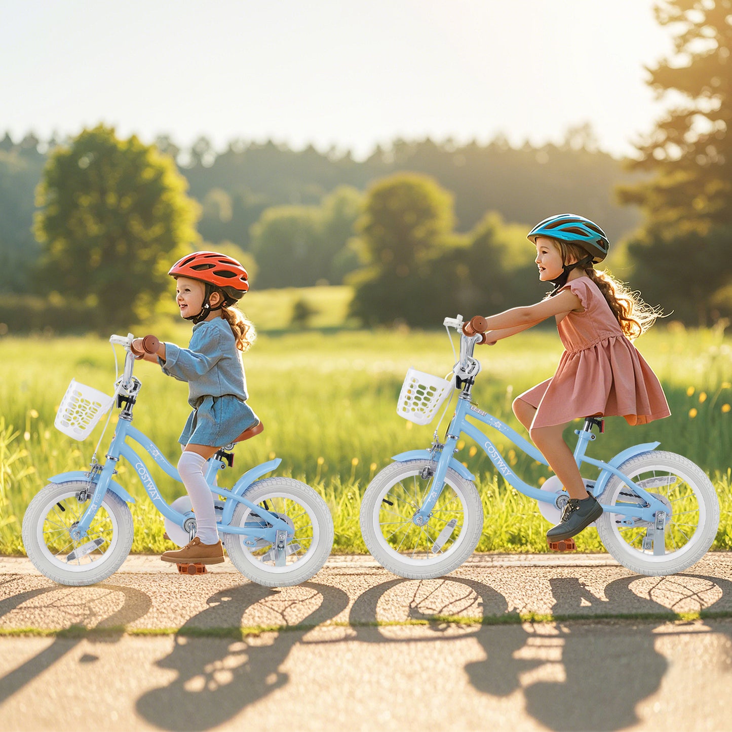 14 Inch Kids Bike with Adjustable Handlebar and Seat for 3-5 Year Old Kids Crystal