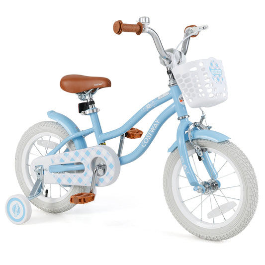 14 Inch Kids Bike with Adjustable Handlebar and Seat for 3-5 Year Old Kids Crystal