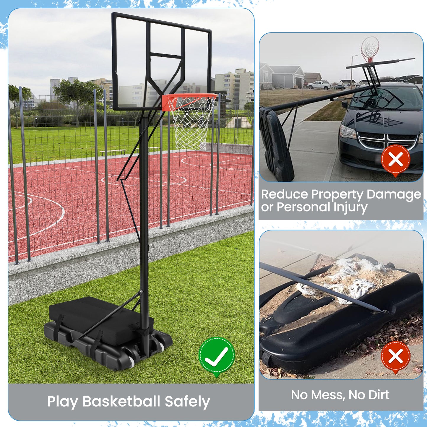 Basketball Hoop Sandbag Holds up to 300 LBS Kids Crystal