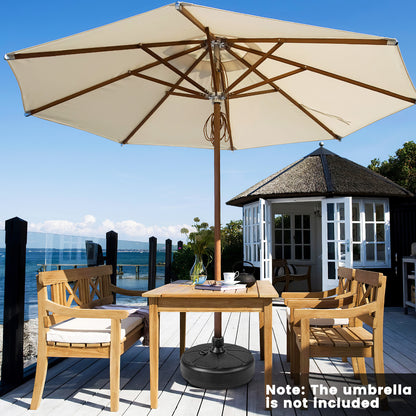 27 lbs Fillable Round Umbrella Base Stand for Yard Garden Poolside