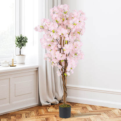 5 FT Tall Artificial Cherry Blossom Tree with Pink Flowers-1 Pack