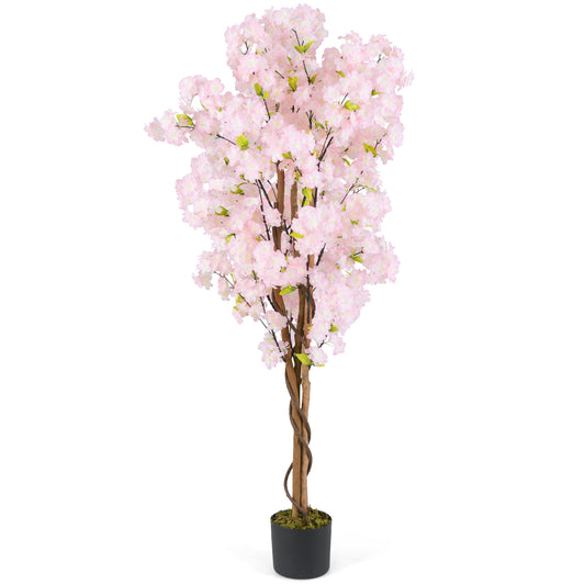 5 FT Tall Artificial Cherry Blossom Tree with Pink Flowers-1 Pack Kids Crystal