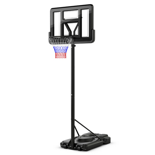 Portable Basketball Hoop with 9-Position Adjustable Height Kids Crystal