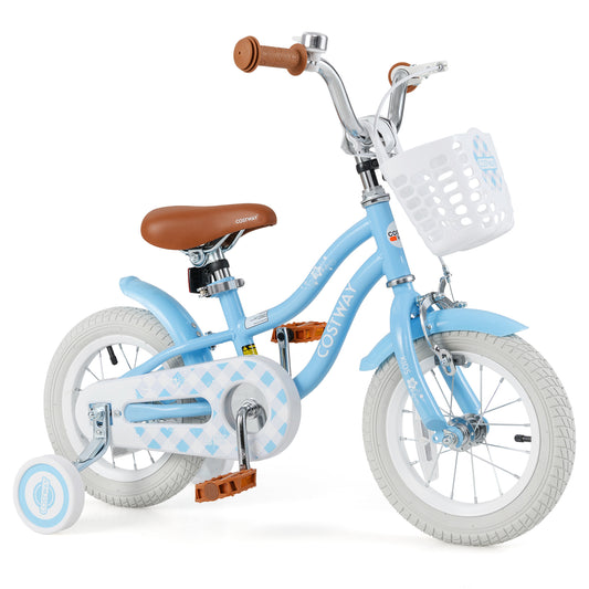 12 Inch Kids Bike with Adjustable Handlebar and Seat for 3-4 Year Old Kids Crystal