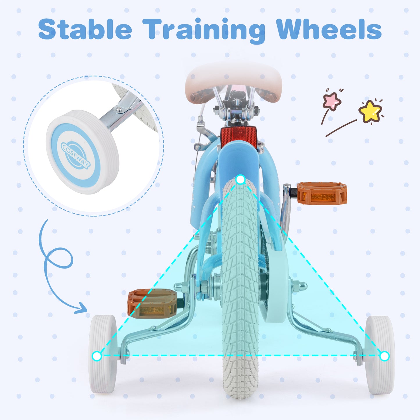 12 Inch Kids Bike with Adjustable Handlebar and Seat for 3-4 Year Old Kids Crystal