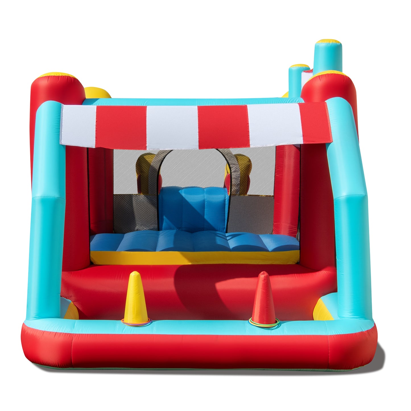 5-in-1 Ice Cream Inflatable Bounce House with Ball Pit and Slide without Blower Kids Crystal