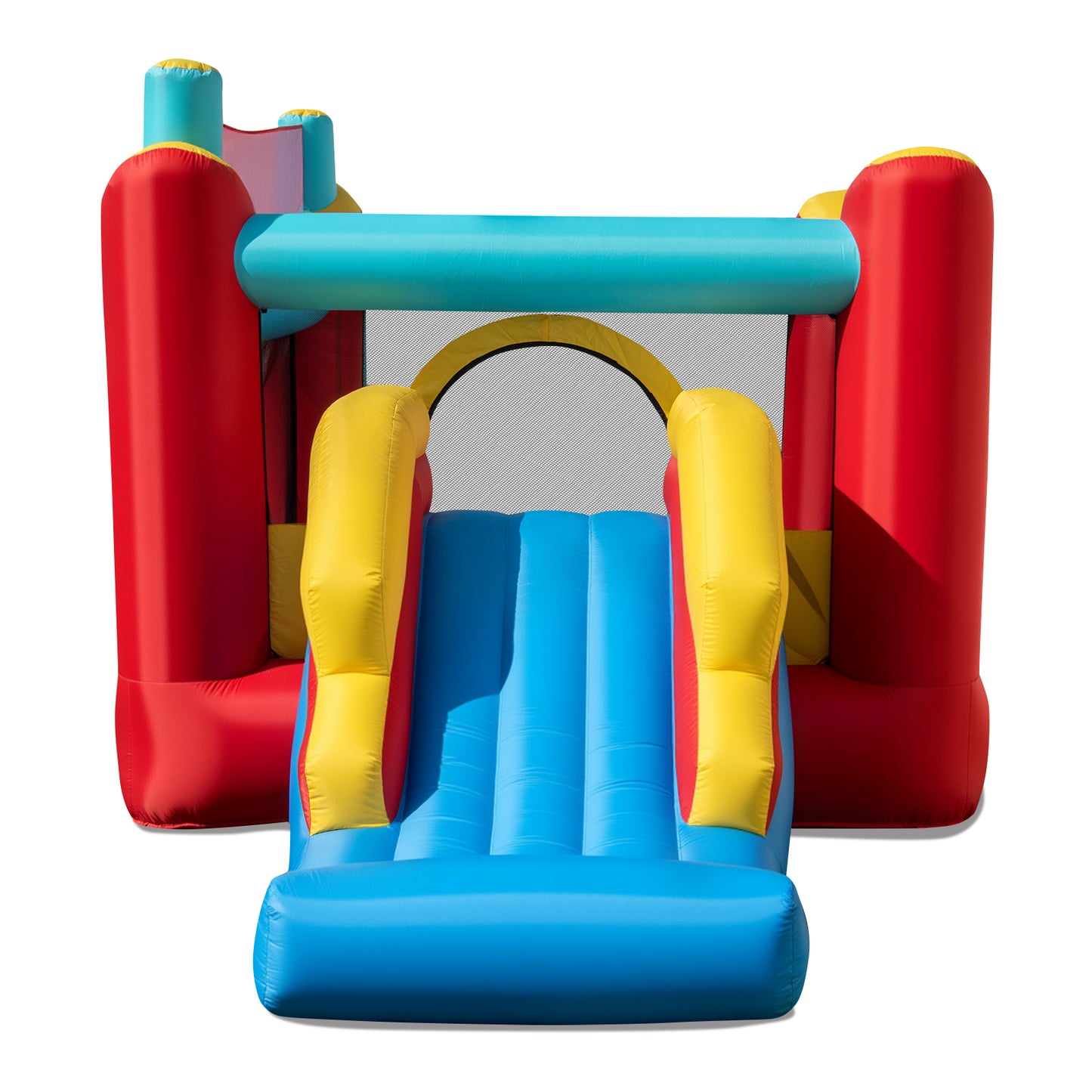 5-in-1 Ice Cream Inflatable Bounce House with Ball Pit and Slide without Blower Kids Crystal