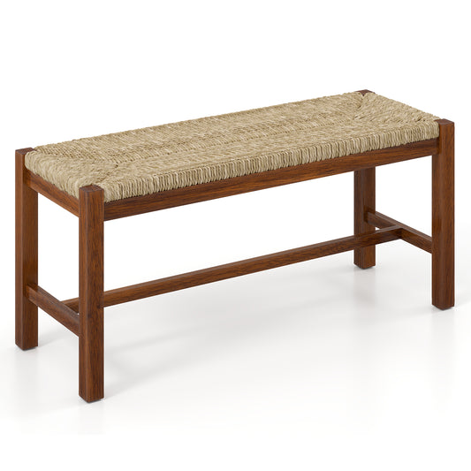 40 Inch Long Wood Bench with Solid Rubber Wood Frame-Walnut Kids Crystal