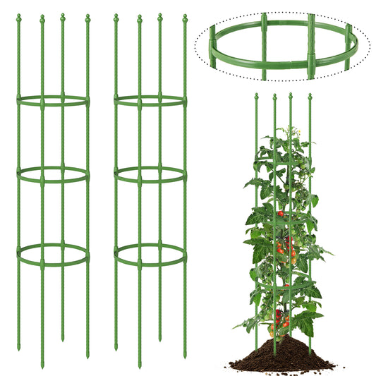 2-Pack Garden Trellis Tomato Cage with Adjustable Height-Green Kids Crystal