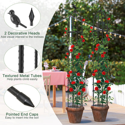 GIANTEX 2-Pack Garden Obelisk Trellis for Climbing Plants-Black