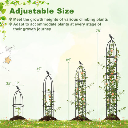 GIANTEX 2-Pack Garden Obelisk Trellis for Climbing Plants-Black