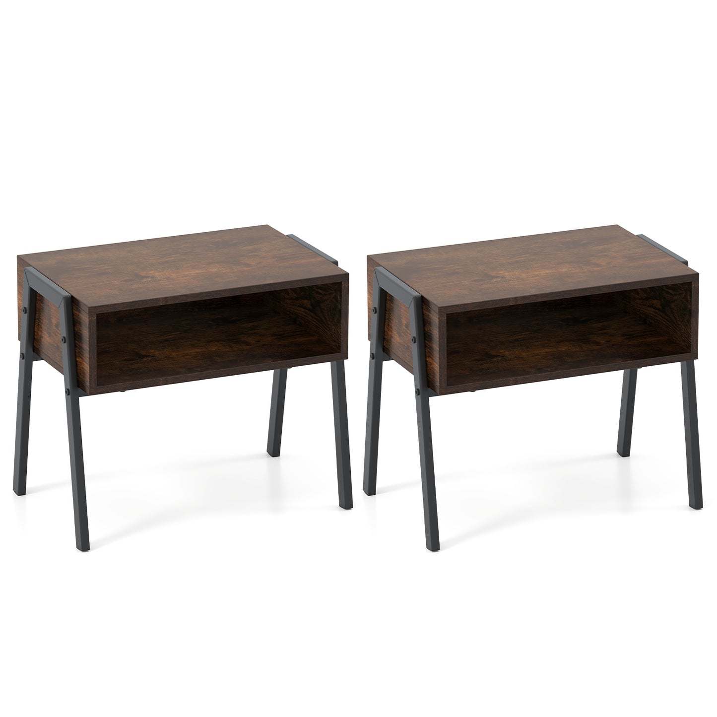 2 Pieces Stackable Night Stand Bedside End Table Set Kids Crystal