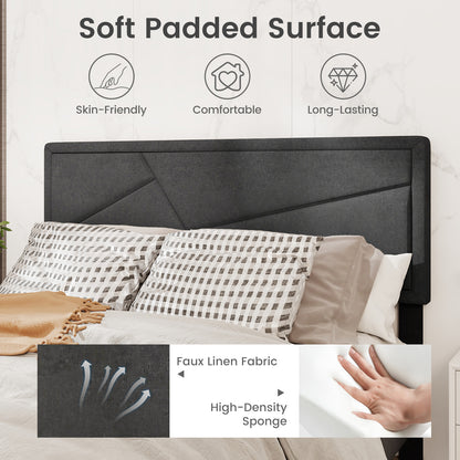 Twin/Full/Queen Size Upholstered Platform Bed Frame with High Headboard-Queen Size