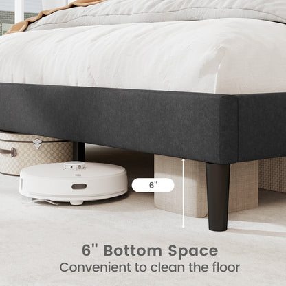 Twin/Full/Queen Size Upholstered Platform Bed Frame with High Headboard-Queen Size