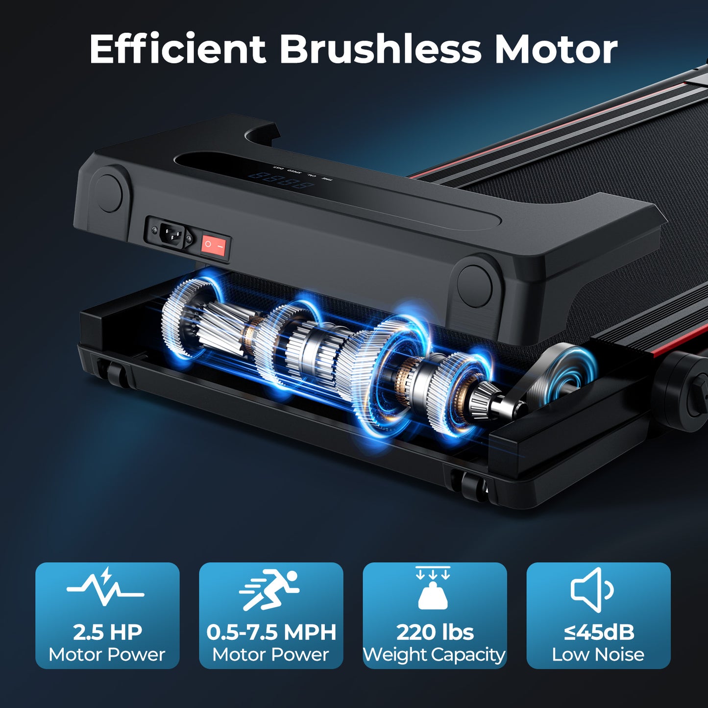 3-in-1 Folding Treadmill with Large Desk and LCD Display-Black Kids Crystal