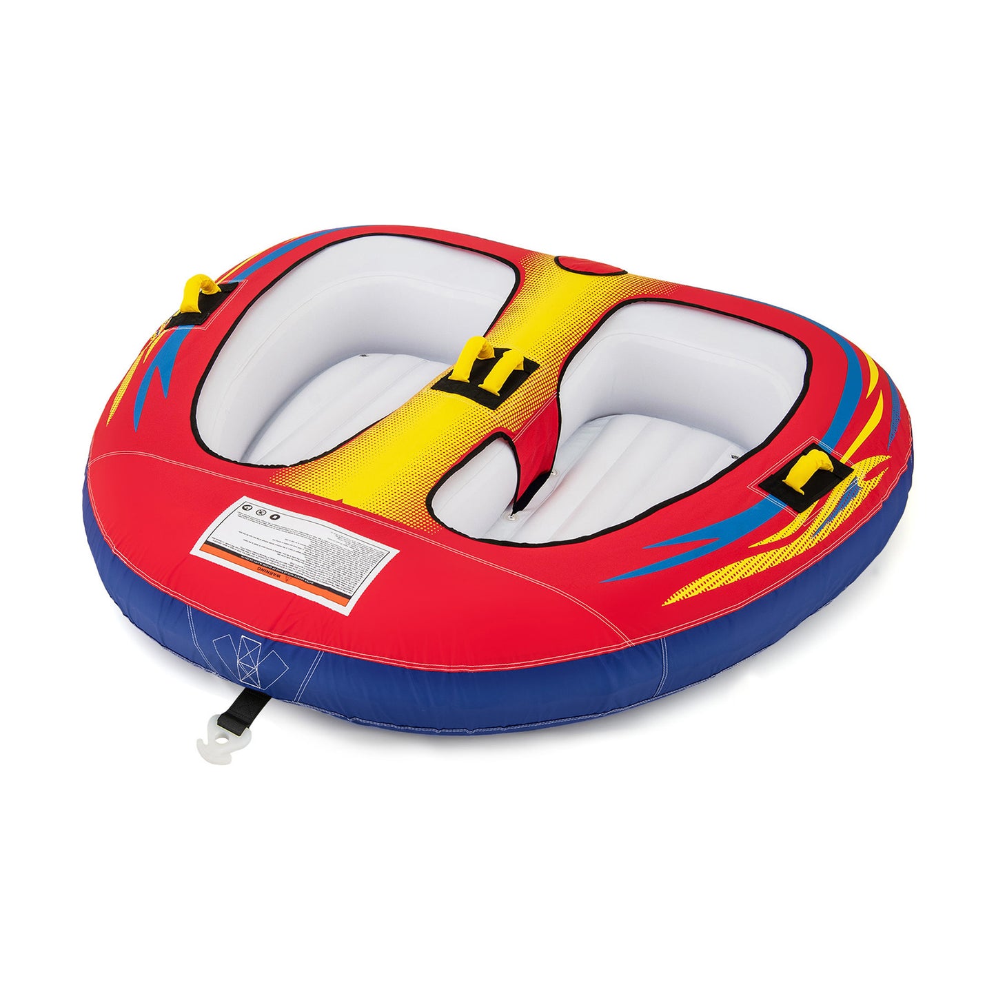 1 or 2 Person Inflatable Towable Tube for Boating with Drainage Kids Crystal