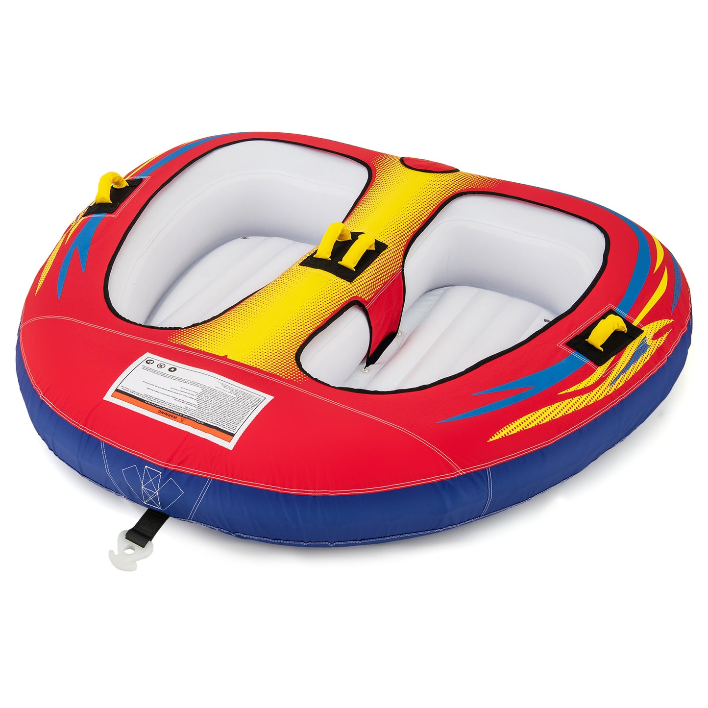 1 or 2 Person Inflatable Towable Tube for Boating with Drainage Kids Crystal
