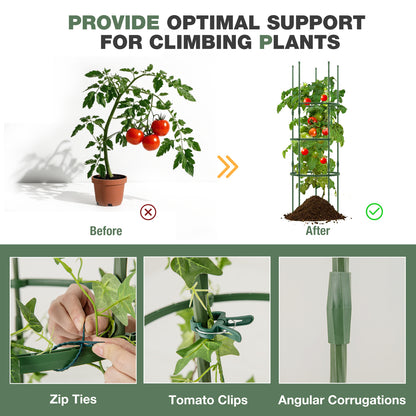 3 Pack 60 inch Adjustable Tall Plant Support Trellis for Climbing Plants