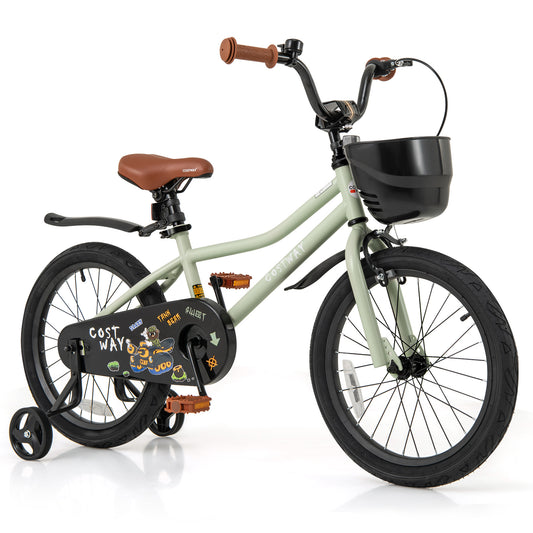 16-Inch Kids Bike Adjustable with Training Wheels for 4-7 Years Old Kids Crystal
