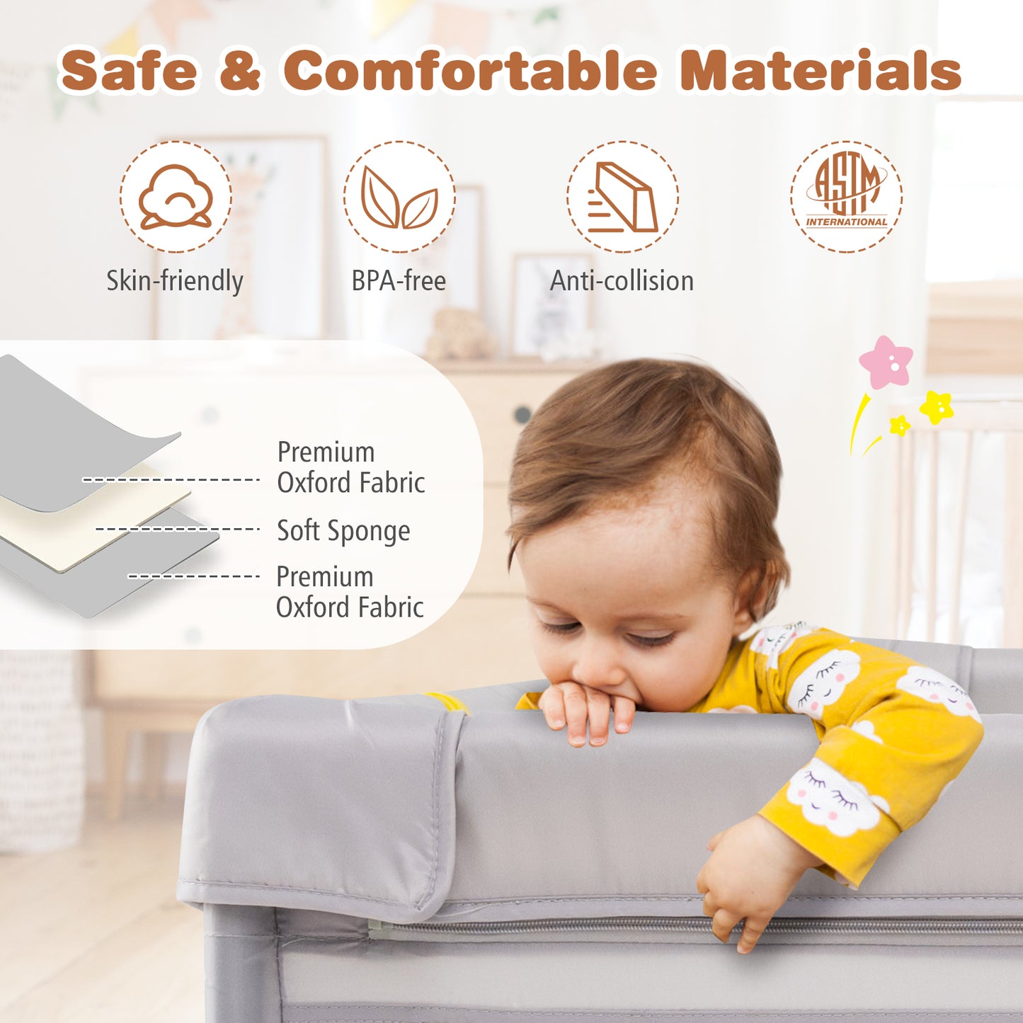 Baby Playpen with Mat and Breathable Mesh-Gray Kids Crystal