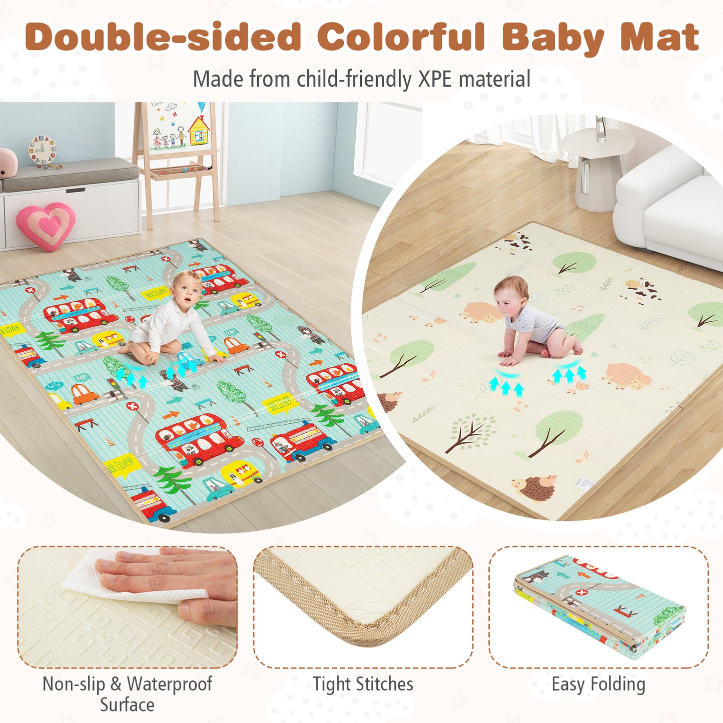 Baby Playpen with Mat and Breathable Mesh-Gray Kids Crystal