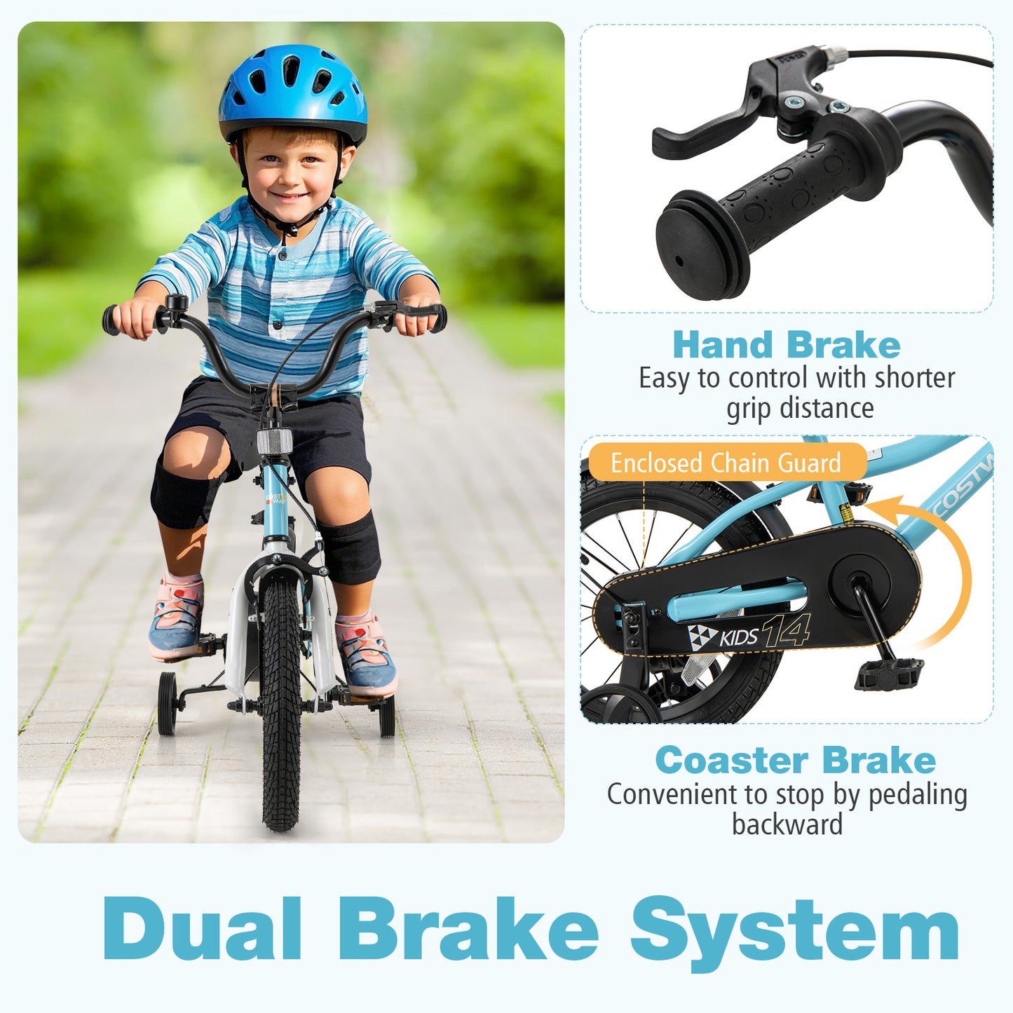 14-Inch Kids Bike for 3-5 Years Old Children Bicycle with Training Wheels Kids Crystal