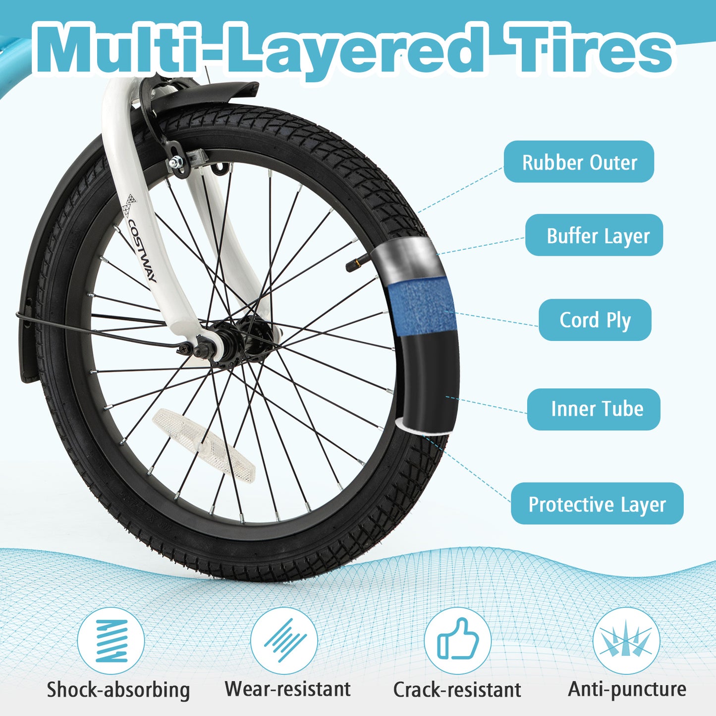 18-Inch Kids Bike for 4-8 Years Old Children Bicycle with Training Wheels Kids Crystal