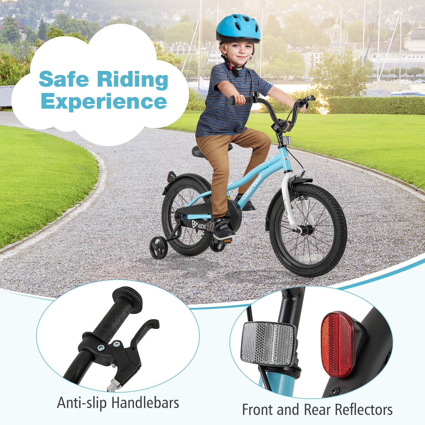 16-Inch Kids Bike for 4-7 Years Old Children Bicycle with Training Wheels Kids Crystal