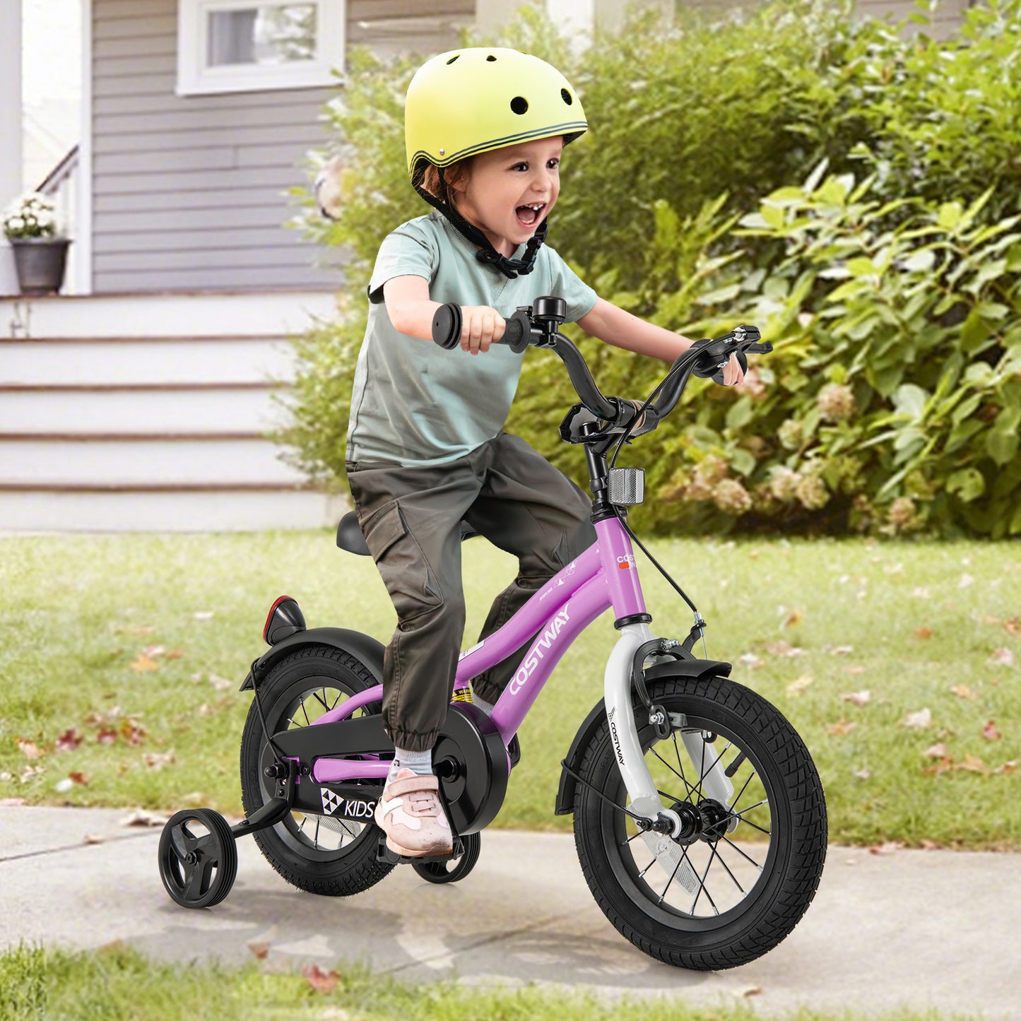 Kids Bike 12-Inch Children Training Bicycle with 2 Brake for 3-4 Years Old Kids Crystal