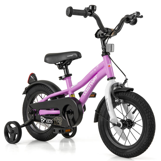 Kids Bike 12-Inch Children Training Bicycle with 2 Brake for 3-4 Years Old Kids Crystal