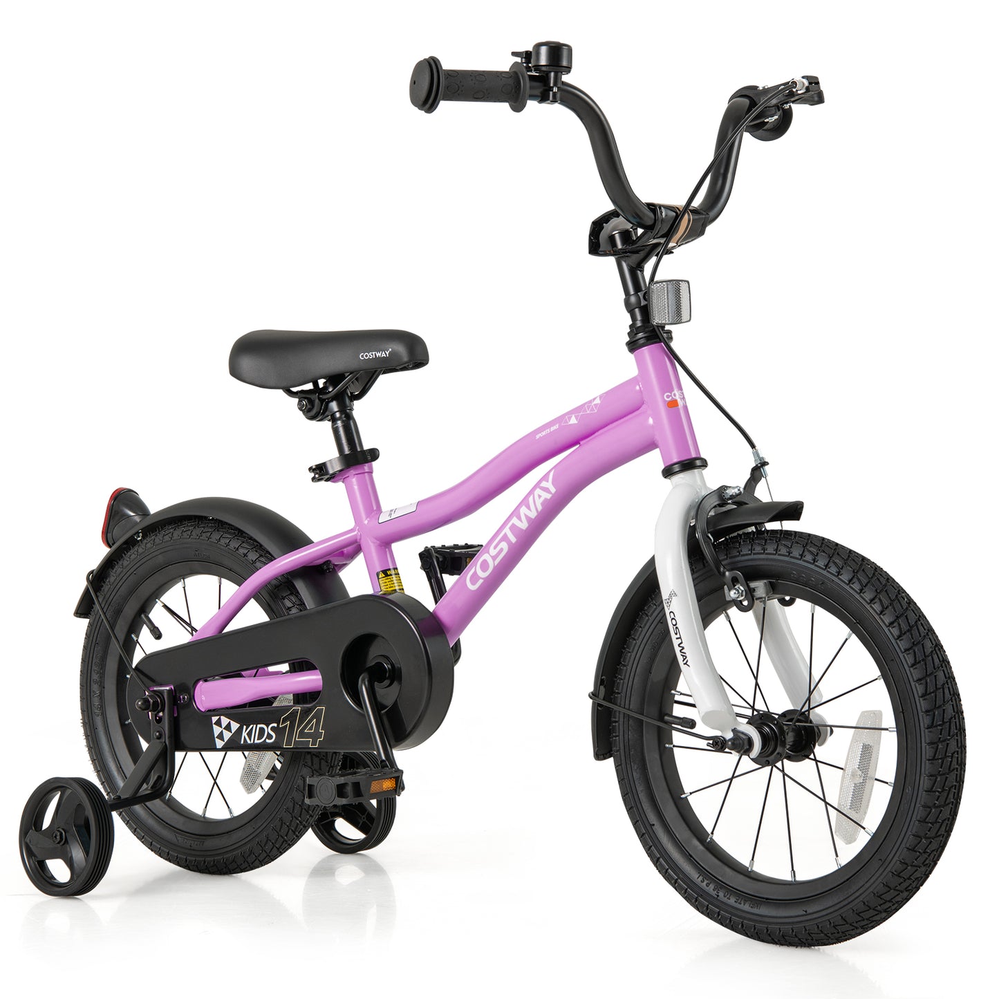 Kids Bike 14-Inch Children Training Bicycle with 2 Brake for 3-5 Years Old Kids Crystal