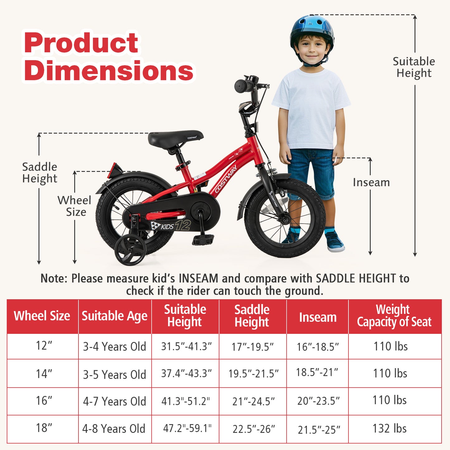 12 Inch Kids Bike Adjustable Bicycle with Reflectors and Bell for 3-4 Years Old Kids Crystal