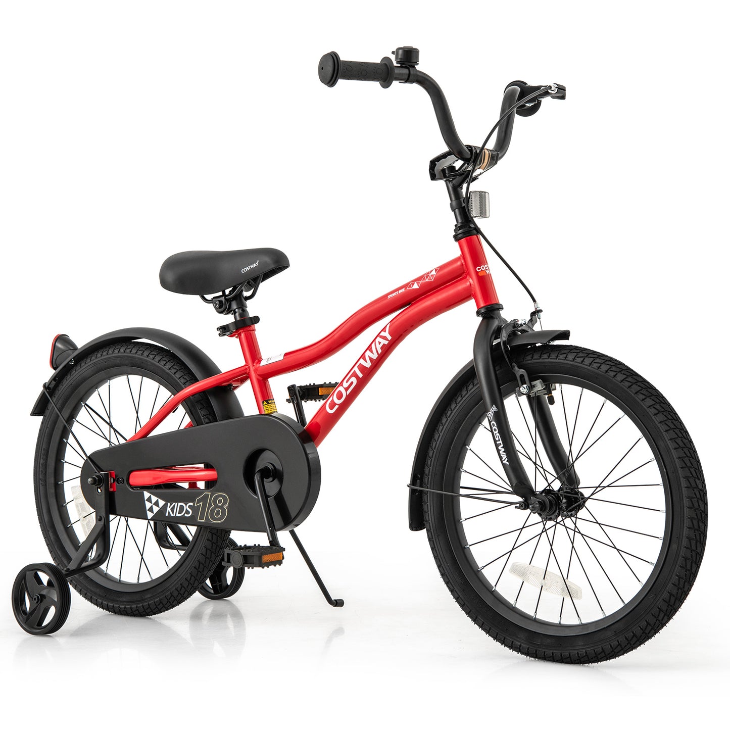 18 Inch Kids Bike Adjustable Bicycle with Reflectors and Bell for 4-8 Years Old Kids Crystal