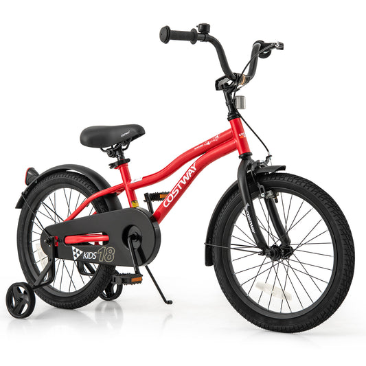 18 Inch Kids Bike Adjustable Bicycle with Reflectors and Bell for 4-8 Years Old Kids Crystal
