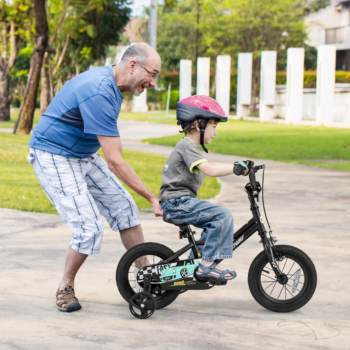12 Inch Kids Bike Adjustable for 3-4 Years Old with Low-Step Frame Kids Crystal