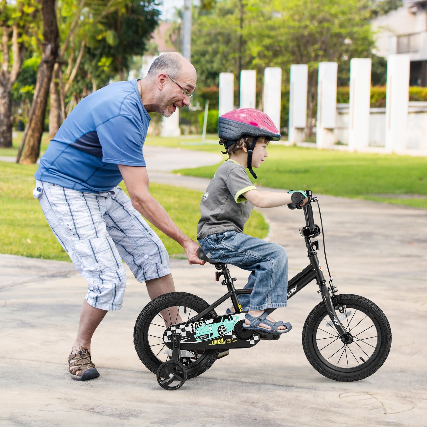 14 Inch Kids Bike Adjustable for 3-5 Years Old with Low-Step Frame Kids Crystal