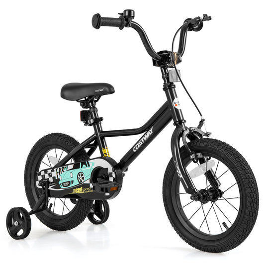 14 Inch Kids Bike Adjustable for 3-5 Years Old with Low-Step Frame Kids Crystal