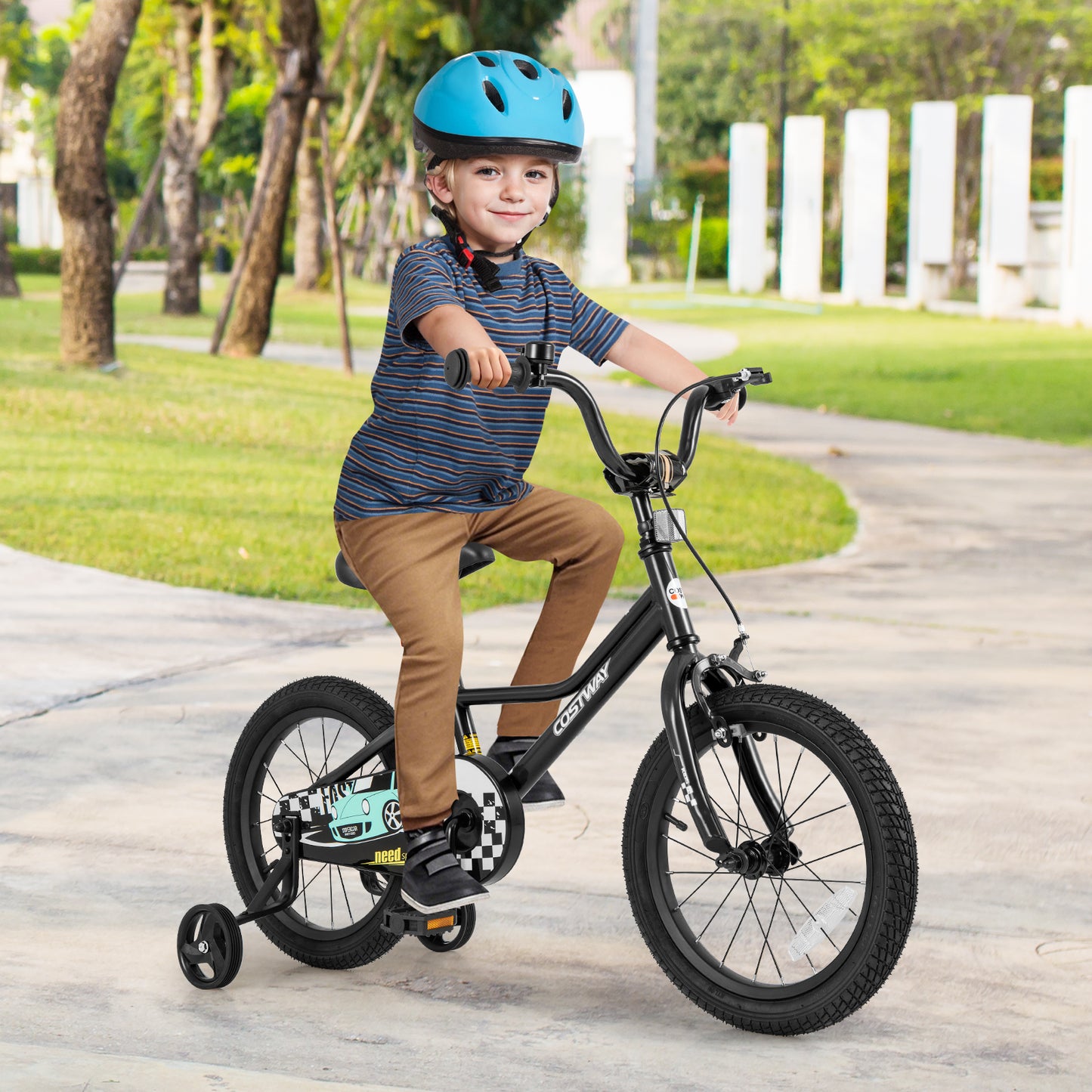 16 Inch Kids Bike Adjustable for 4-7 Years Old with Low-Step Frame Kids Crystal