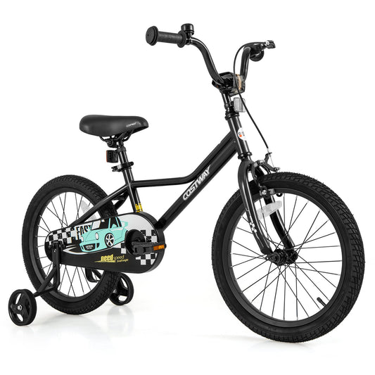 18 Inch Kids Bike Adjustable for 4-8 Years Old with Low-Step Frame Kids Crystal