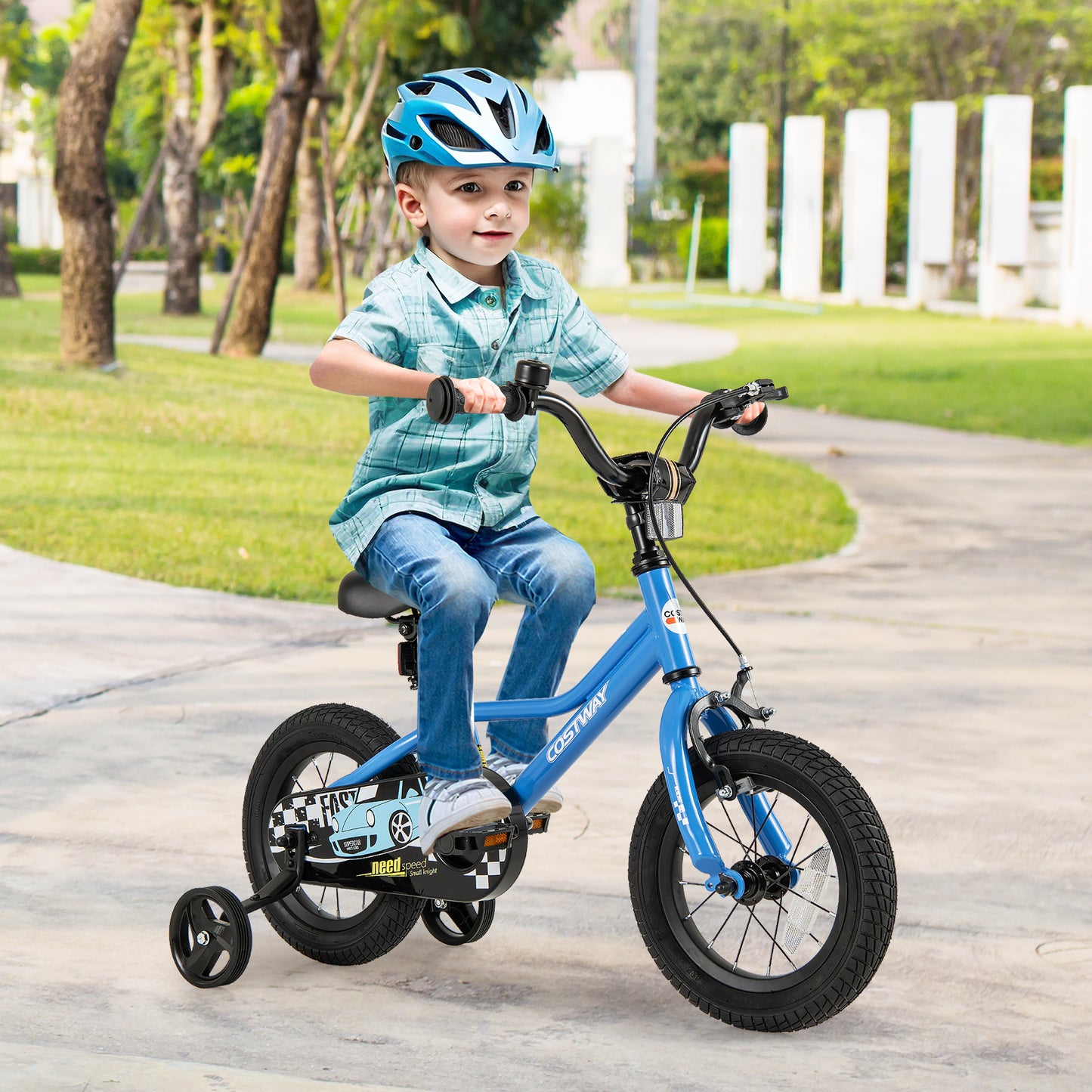 12 Inch Kids Bike with Removable Training Wheels for Aged 3-4 Years Old Kids Crystal