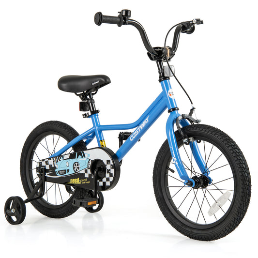 16 Inch Kids Bike with Removable Training Wheels for Aged 4-7 Years Old Kids Crystal