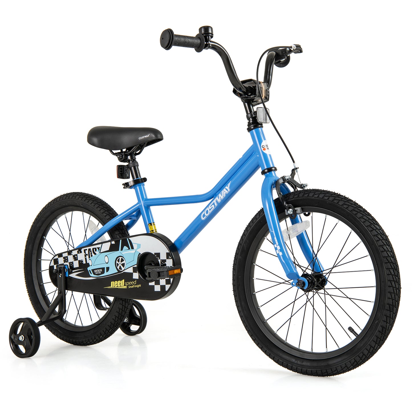 18 Inch Kids Bike with Removable Training Wheels for Aged 4-8 Years Old Kids Crystal
