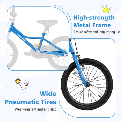 18 Inch Kids Bike with Removable Training Wheels for Aged 4-8 Years Old
