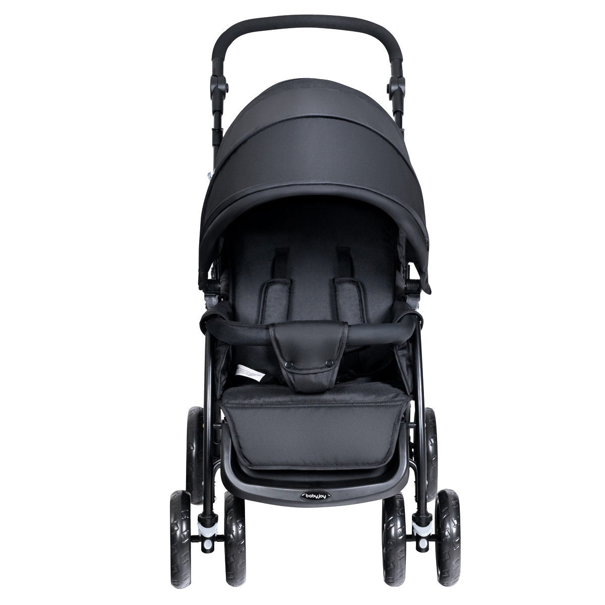 Foldable Lightweight Front Back Seats Double Baby Stroller-Black Kids Crystal