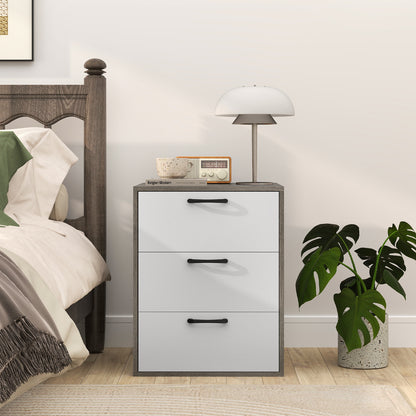 Modern Dresser Nightstand with 3 Slide-Out Drawers